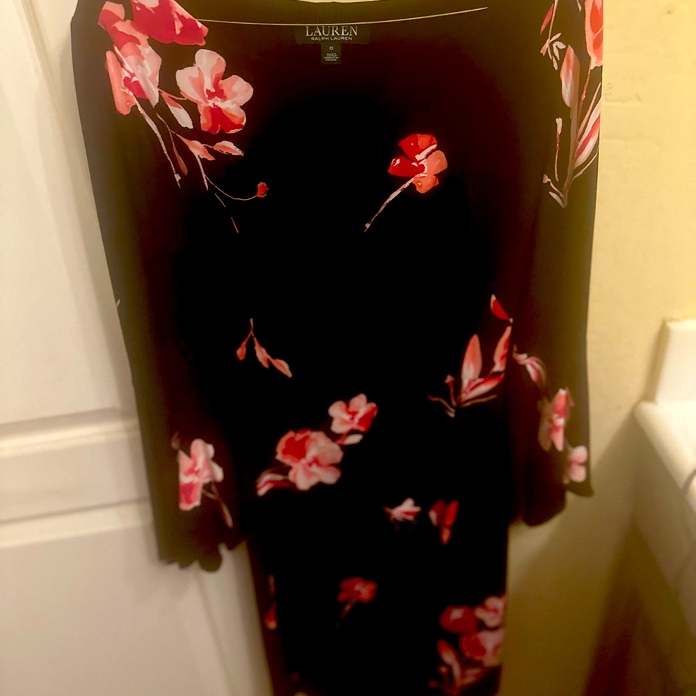 Black floral Lauren dress size 0